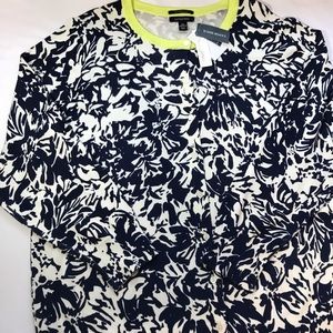 NWT. Lands' End supima cotton print cardigan